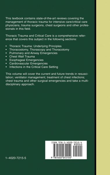 Produktbild: Thoracic Trauma and Critical Care