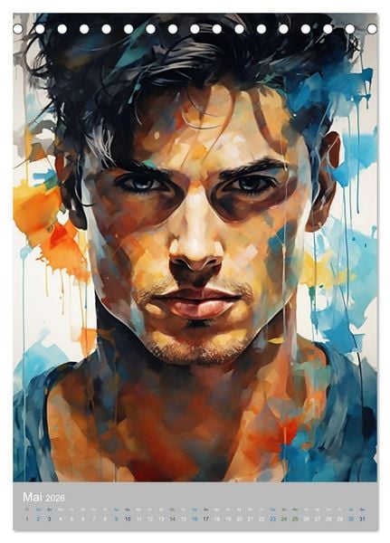 Produktbild: Gentlemen in Aquarell (Tischkalender 2026 DIN A5 hoch), CALVENDO Monatskalender