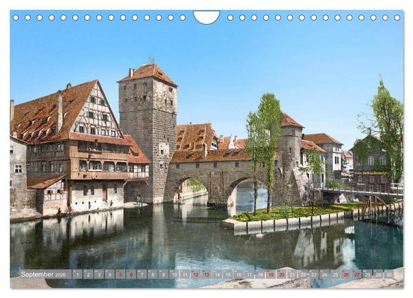 Produktbild: N&uuml;rnberg zur Kaiserzeit in Farbe - Fotos neu restauriert und koloriert (Wandkalender 2026 DIN A4 quer), CALVENDO Monatskalender