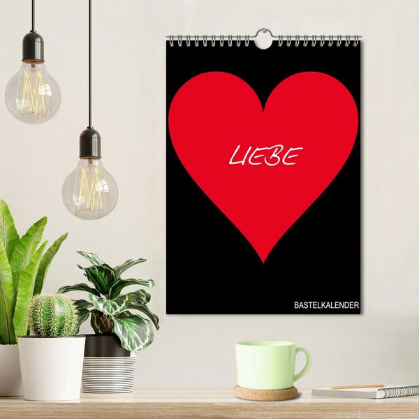 Produktbild: Foto- und Bastelkalender &bdquo;LIEBE&ldquo; in der Farbe Schwarz (Wandkalender 2026 DIN A4 hoch), CALVENDO Monatskalender