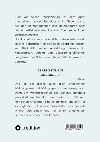 Produktbild: Lehren f&uuml;r ein Lehrerleben