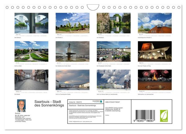 Produktbild: Saarlouis - Stadt des Sonnenk&ouml;nigs (Wandkalender 2026 DIN A4 quer), CALVENDO Monatskalender