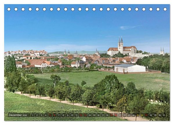 Produktbild: Sachsen-Anhalt - Orte zur Kaiserzeit in Farbe - Fotos restauriert und koloriert (Tischkalender 2026 DIN A5 quer), CALVENDO Monatskalender