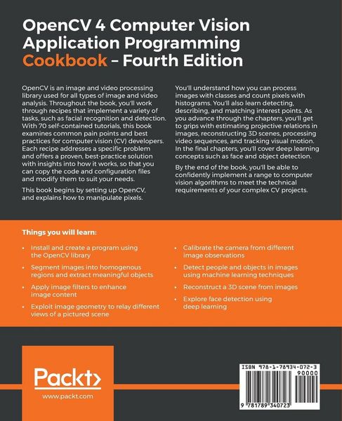Produktbild: OpenCV 4 Computer Vision Application Programming Cookbook