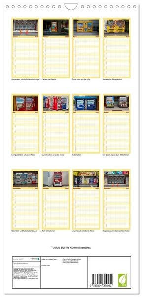 Produktbild: Familienplaner 2027 - Tokios bunte Automatenwelt mit 5 Spalten (Wandkalender, 21 x 45 cm) CALVENDO