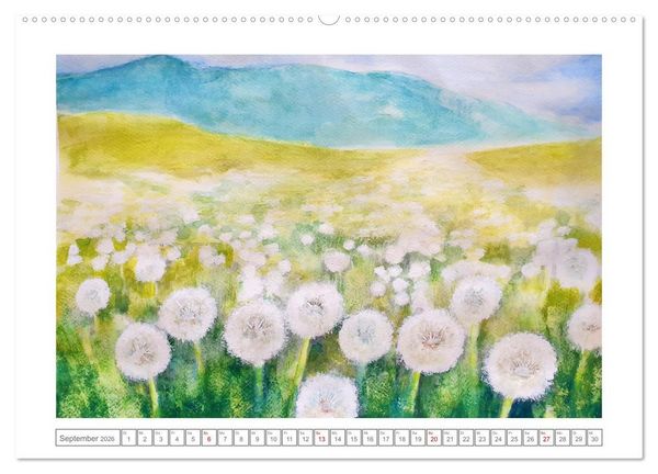 Produktbild: Im Rausch der Bl&uuml;ten - Farbenfroh gemalte Blumenwiesen (Wandkalender 2026 DIN A2 quer), CALVENDO Monatskalender