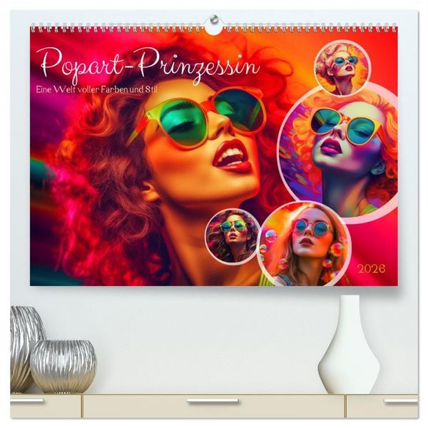 Produktbild: Popart Prinzessin (hochwertiger Premium Wandkalender 2026 DIN A2 quer), Kunstdruck in Hochglanz