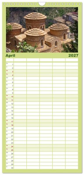 Produktbild: Familienplaner 2027 - Kalabrien mit 5 Spalten (Wandkalender, 21 x 45 cm) CALVENDO