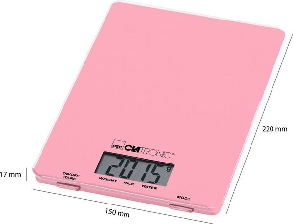 Clatronic KW 3626 LCD Küchenwaage digital Wägebereich (max.)=5 kg Pink