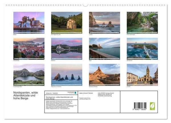Produktbild: Nordspanien, wilde Atlantikk&uuml;ste und hohe Berge (hochwertiger Premium Wandkalender 2026 DIN A2 quer), Kunstdruck in Hochglanz
