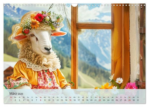 Produktbild: Fenstergucker auf der Alm. Lustige Tiere im Sommer auf dem Bergbauernhof (Wandkalender 2026 DIN A3 quer), CALVENDO Monatskalender