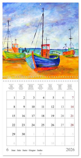 Produktbild: Maritime Adventures - Colourfully painted boats (Wall Calendar 2026 12 &times; 12 Inch) CALVENDO 12 Month Wall Calendar