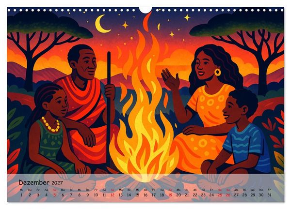 Produktbild: AFRIKA VIBES &ndash; Zw&ouml;lf Bilder voll Stolz, Leben und Licht (Wandkalender 2027 DIN A3 quer), CALVENDO Monatskalender