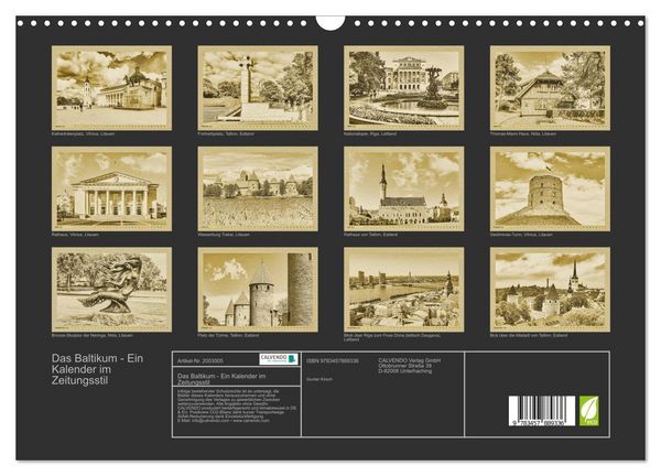 Produktbild: Das Baltikum - Ein Kalender im Zeitungsstil (Wandkalender 2026 DIN A3 quer), CALVENDO Monatskalender