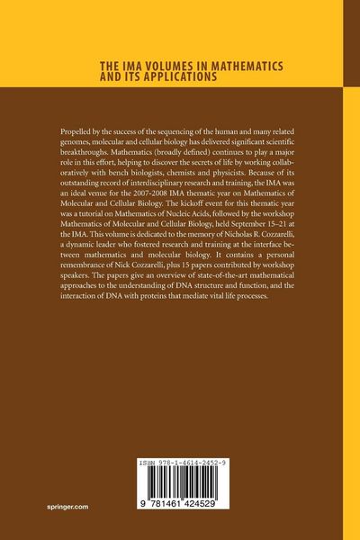 Produktbild: Mathematics of DNA Structure, Function and Interactions