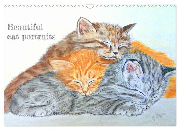 Beautiful cat portraits (Wall Calendar 2024 DIN A3 landscape), CALVENDO 12 Month Wall Calendar