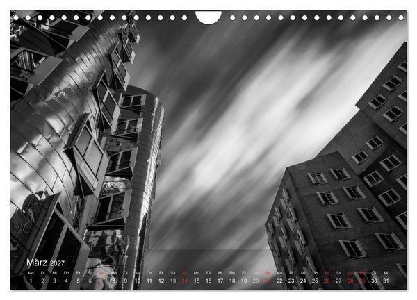 Produktbild: D&uuml;sseldorf Ansichten in Schwarz-Wei&szlig; (Wandkalender 2027 DIN A4 quer), CALVENDO Monatskalender