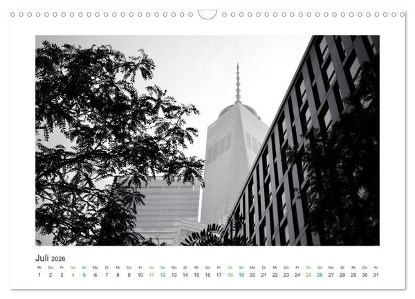 Produktbild: New York in schwarz weiss (Wandkalender 2026 DIN A3 quer), CALVENDO Monatskalender