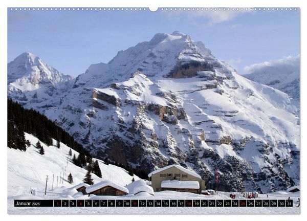 Produktbild: Das Dreigestirn im Berner Oberland. Eiger, M&ouml;nch und Jungfrau (Wandkalender 2026 DIN A2 quer), CALVENDO Monatskalender
