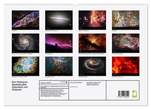Produktbild: Der Weltraum. Spektakul&auml;re Gasnebel und Galaxien (hochwertiger Premium Wandkalender 2026 DIN A2 quer), Kunstdruck in Hochglanz