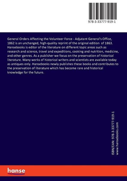 Produktbild: General Orders Affecting the Volunteer Force
