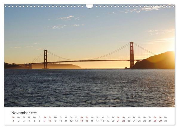 Produktbild: Golden Gate Bridge - Das ber&uuml;hmte Wahrzeichen von San Francisco. (Wandkalender 2026 DIN A3 quer), CALVENDO Monatskalender