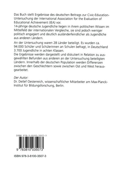 Produktbild: Politische Bildung von 14-J&auml;hrigen in Deutschland
