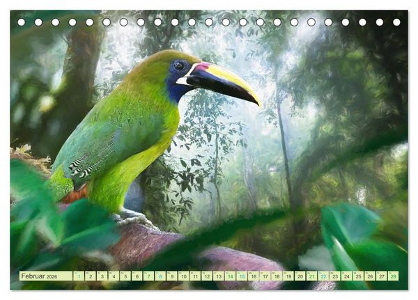 Produktbild: Hallo Dschungel - Artwork (Tischkalender 2026 DIN A5 quer), CALVENDO Monatskalender