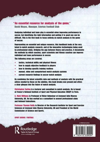 Produktbild: Handbook of Soccer Match Analysis