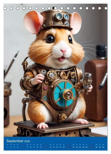 Produktbild: Roboter-Hamster - niedliche kleine Roboter (Tischkalender 2026 DIN A5 hoch), CALVENDO Monatskalender