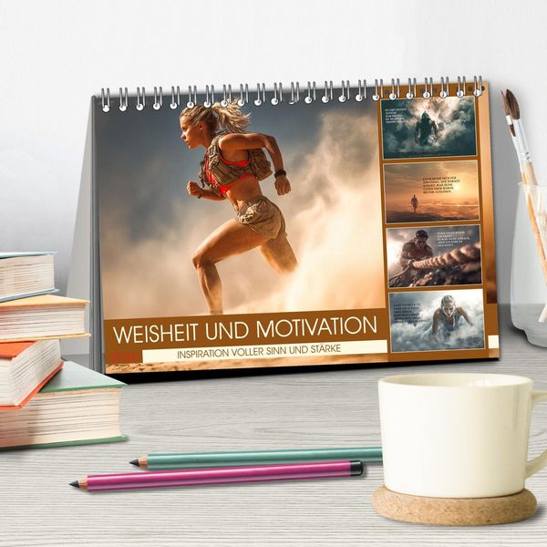 Produktbild: Weisheit und Motivation - Inspiration voller Sinn und St&auml;rke (Tischkalender 2026 DIN A5 quer), CALVENDO Monatskalender