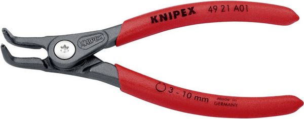 Produktbild: Knipex 49 21 A01 Seegeringzange Passend f&uuml;r (Seegeringzangen) Au&szlig;enringe 3-10 mm Spitzenform (Details) abgewinkelt 90&deg;