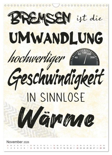 Produktbild: Coole Biker-Spr&uuml;che (Wandkalender 2026 DIN A3 hoch), CALVENDO Monatskalender