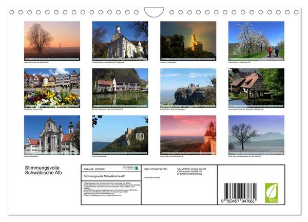 Produktbild: Stimmungsvolle Schw&auml;bische Alb (Wandkalender 2026 DIN A4 quer), CALVENDO Monatskalender