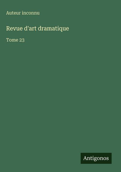 Produktbild: Revue d'art dramatique