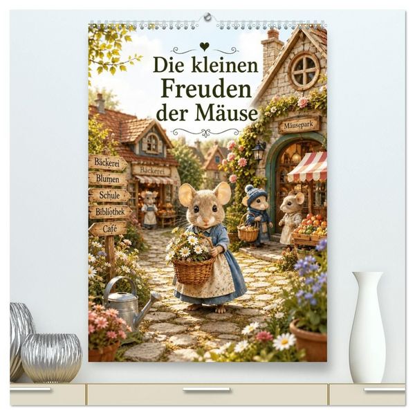 Produktbild: Die kleinen Freuden der M&auml;use (hochwertiger Premium Wandkalender 2027 DIN A2 hoch), Kunstdruck in Hochglanz
