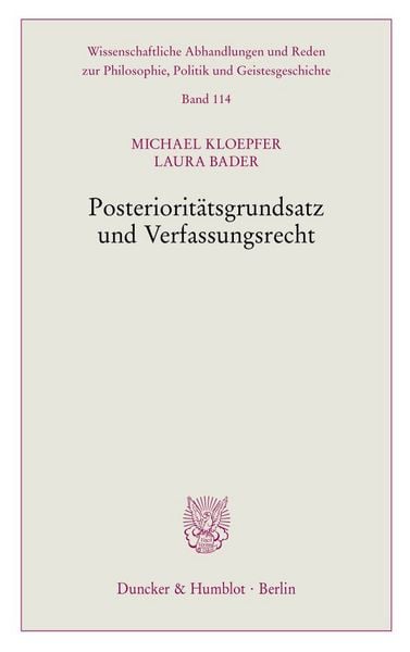 Produktbild: Posteriorit&auml;tsgrundsatz und Verfassungsrecht
