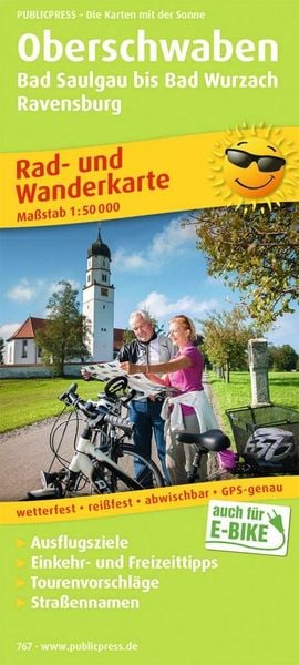Produktbild: Oberschwaben, Bad Saulgau bis Bad Wurzach, Ravensburg 1 : 50 000