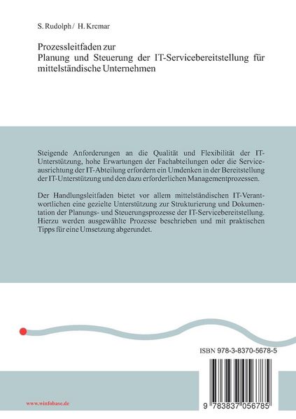 Produktbild: Prozessleitfaden zur Planung und Steuerung der IT-Servicebereitstellung f&uuml;r mittelst&auml;ndische Unternehmen