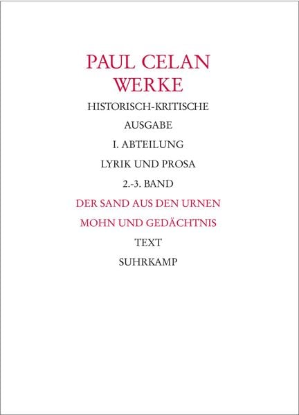 Werke. Historisch-kritische Ausgabe. I. Abteilung: Lyrik und Prosa, Set von Paul Celan, Suhrkamp, 978-3-518-41441-5