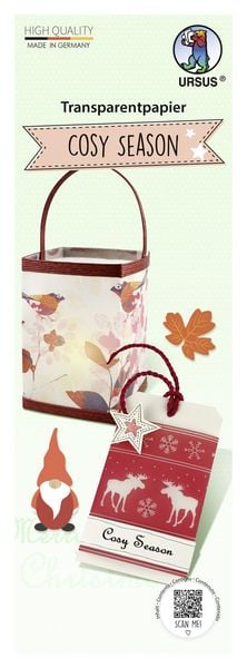Produktbild: URSUS Basispapiere Transparentpapier Cosy Season, 10 x 27 cm, 100 Blatt