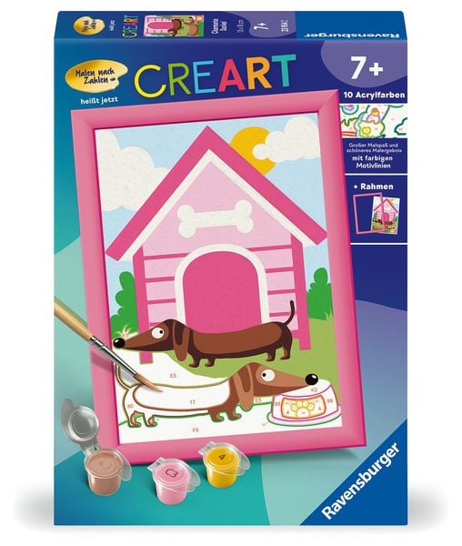 Produktbild: CreArt, Malen nach Zahlen Kinder - Charmante Dackel