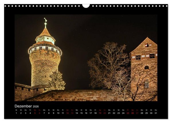 Produktbild: N&uuml;rnberg - Die Altstadt bei Nacht (Wandkalender 2026 DIN A3 quer), CALVENDO Monatskalender