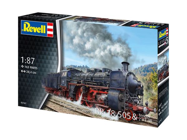 Produktbild: Revell 02167 Schnellzuglokomotive BR 18 505 mit Tender 2'3' T38 Lokomotive Bausatz 1:87