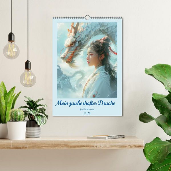 Produktbild: Mein zauberhafter Drache &ndash; KI-Illustrationen (Wandkalender 2026 DIN A3 hoch), CALVENDO Monatskalender
