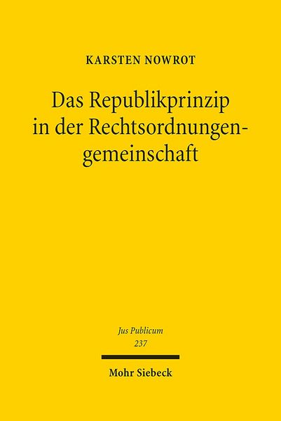 Produktbild: Das Republikprinzip in der Rechtsordnungengemeinschaft