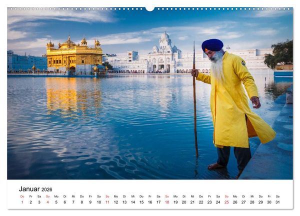 Produktbild: Indien: Menschen &bull; Farben &bull; Religionen (hochwertiger Premium Wandkalender 2026 DIN A2 quer), Kunstdruck in Hochglanz