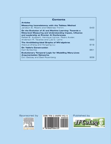 Produktbild: Journal of Applied Logics. IfCoLog Journal of Logics and their Applications. Volume 10, number 5, November 2023