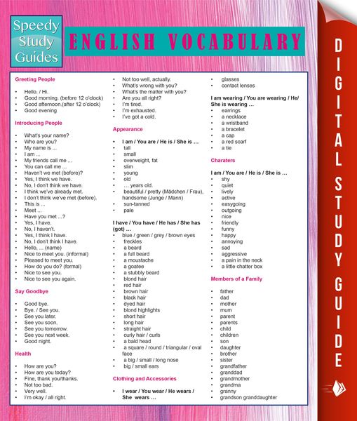 Produktbild: English Vocabulary (Speedy Study Guides)