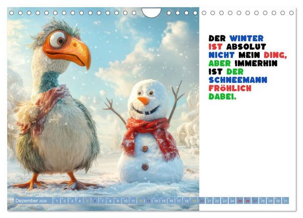 Produktbild: Vogelspr&uuml;che - Humor (Wandkalender 2026 DIN A4 quer), CALVENDO Monatskalender